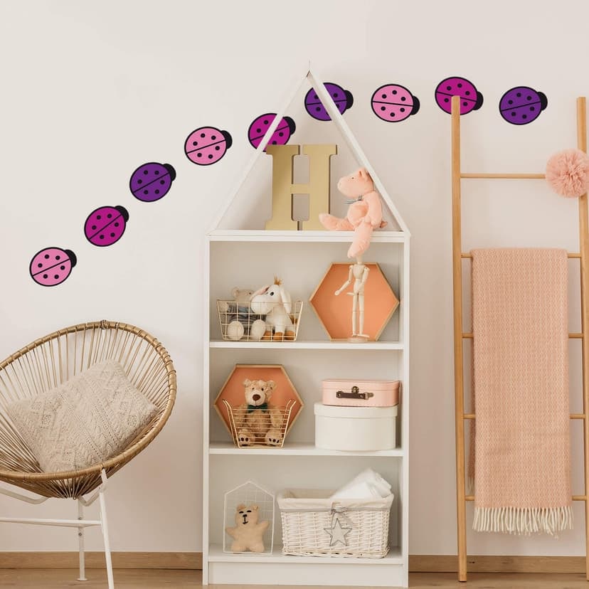 Adesivo murale - Composizione di coccinelle in rosa