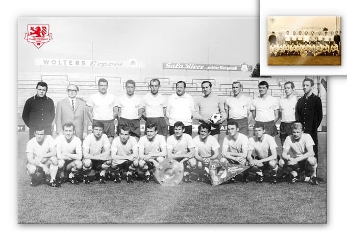 Stampa su vetro acrilico della squadra di campionato dell'Eintracht Braunschweig 1967
