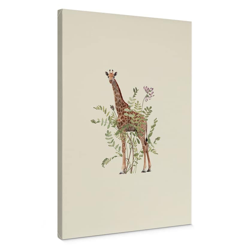 Stampa su tela Giraffa floreale - Frida Floral Studio