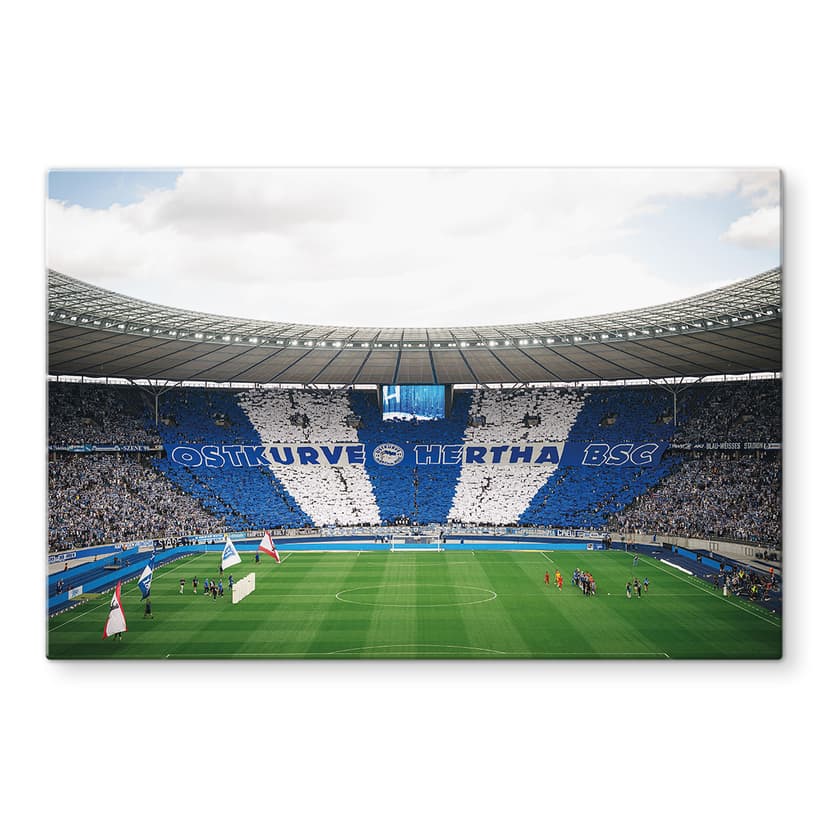 Stampa su vetro Hertha BSC - Coreografia in bianco e blu allo Stadio Olimpico