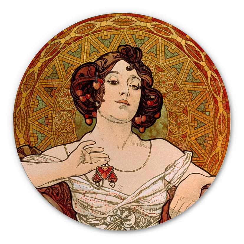 Alu-Dibond Mucha - Rubino - tondo