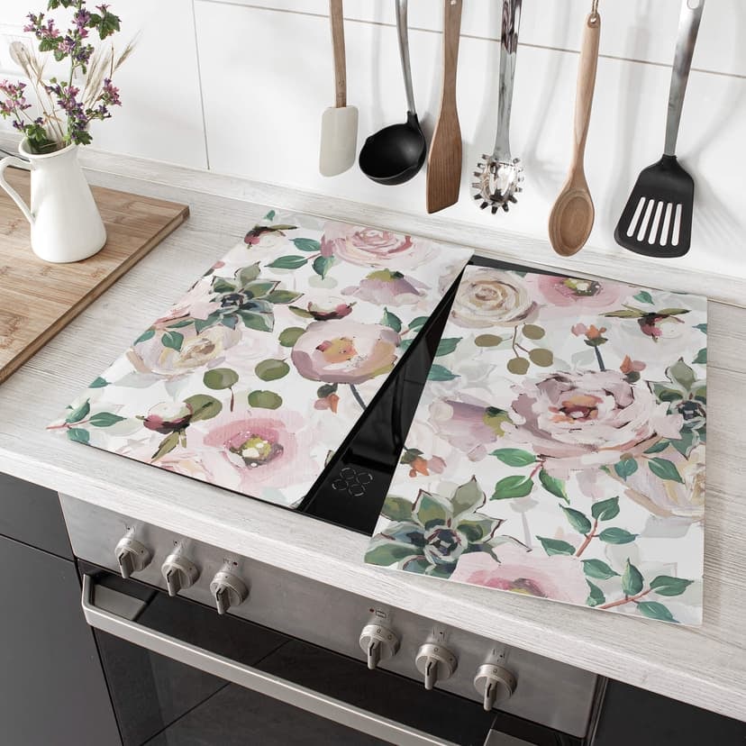 Piastre copri-fornelli UN Designs - Fiori rosa