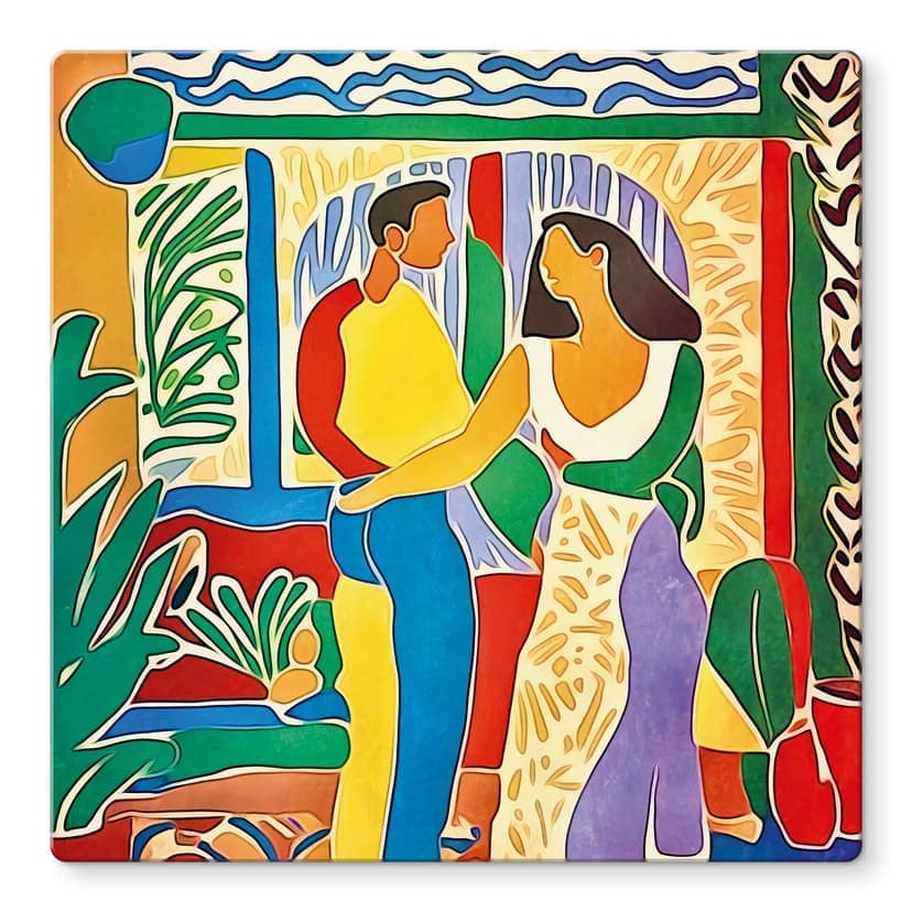 Stampa su vetro Amanti - Ispirato a Matisse - Zamart