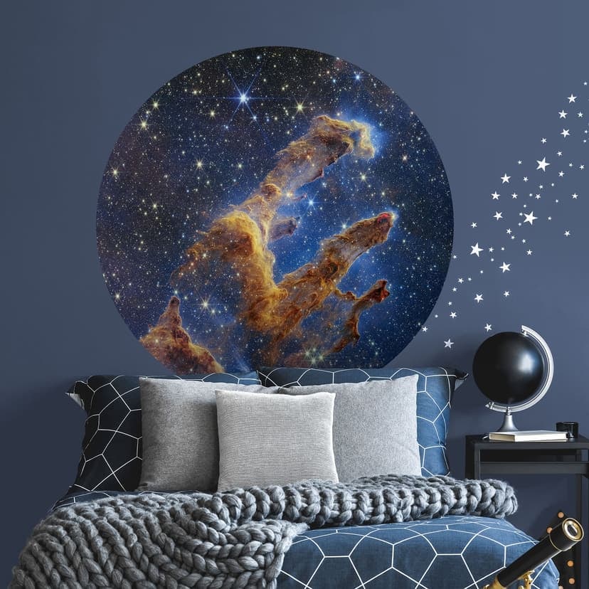 Adesivo murale del telescopio James Webb - Pilastri della creazione - Rotondo
