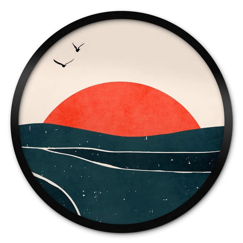 Poster Kubistika - Sunset and Birds