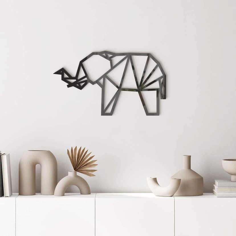 Decoro in acrilico origami Elefante