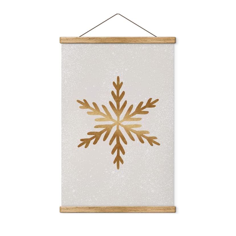 Poster tessile Orara Studio - Fiocco di neve dorato