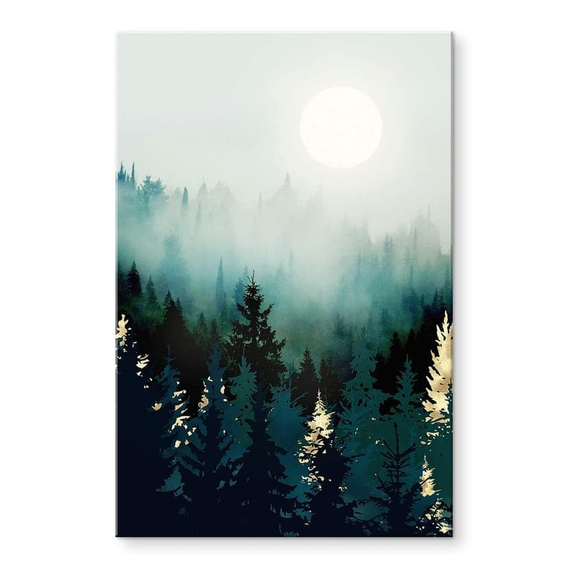 Stampa su vetro acrilico SpaceFrog Designs - Foresta nebbiosa