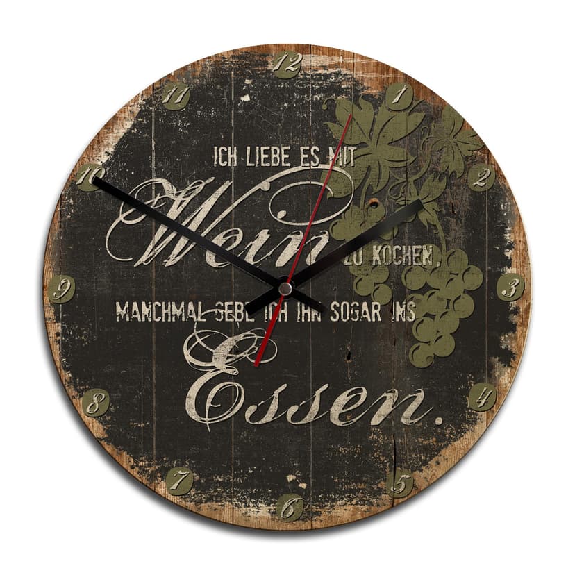 Orologio in legno - Mit Wein zu kochen
