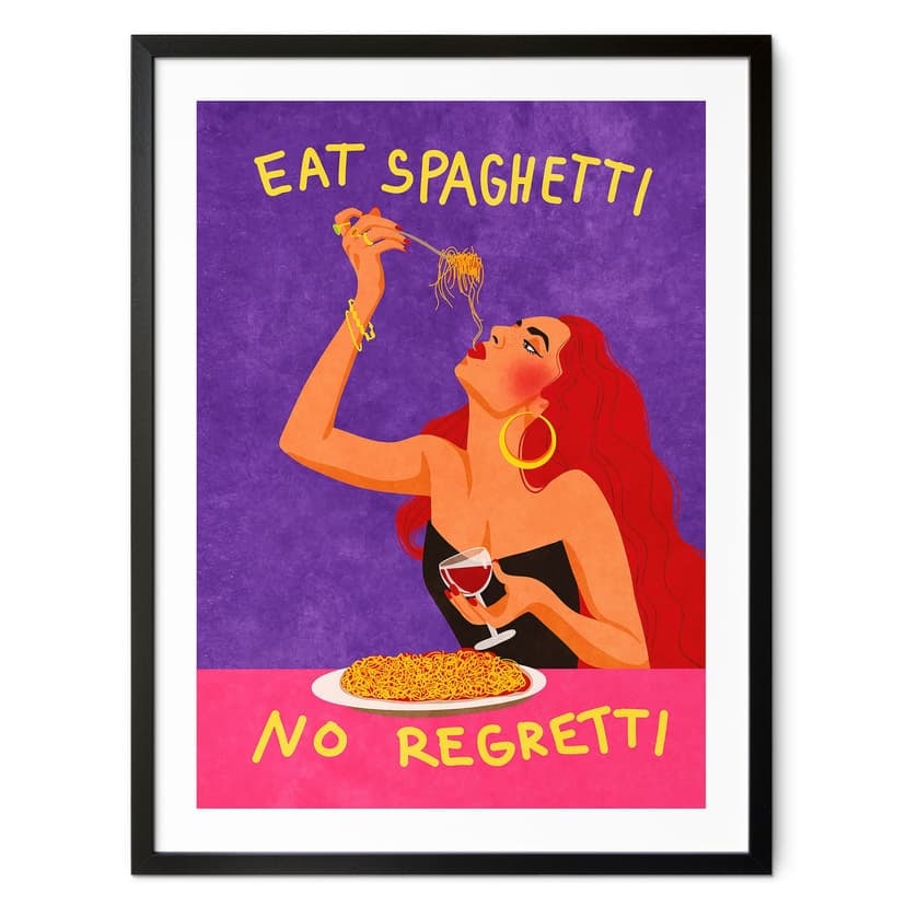 Poster Spaghetti e vino - Oltmanns