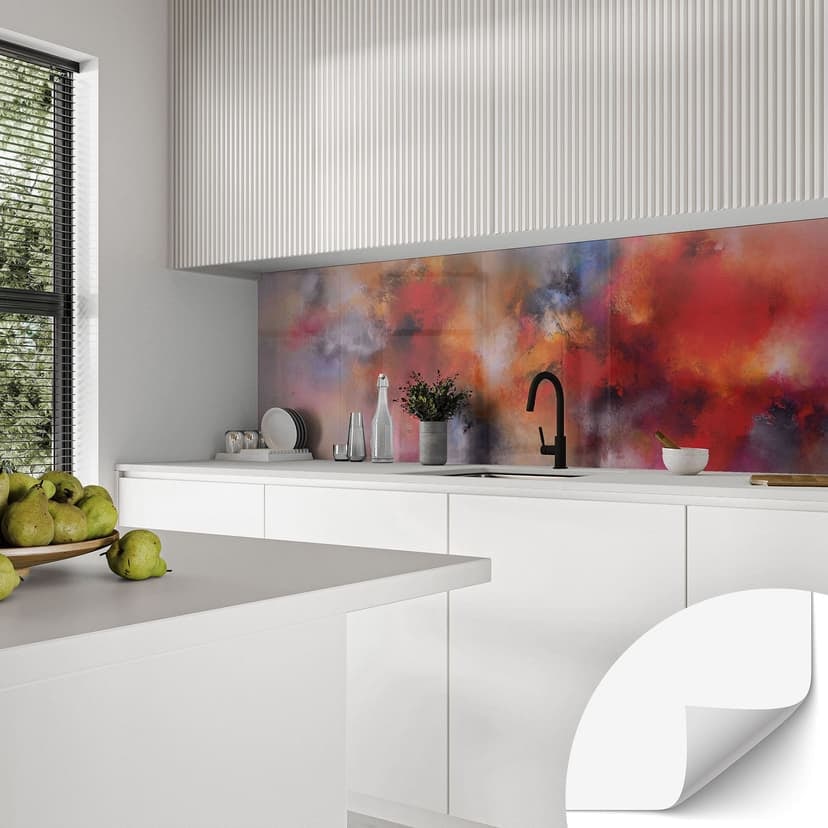 Esplosione di colori astratti dell'alzatina da cucina autoadesiva - Fedrau