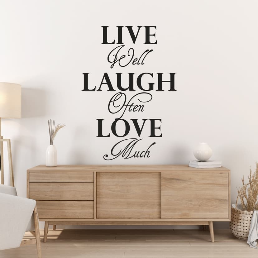 Adesivo murale - Live well Laugh often Love much