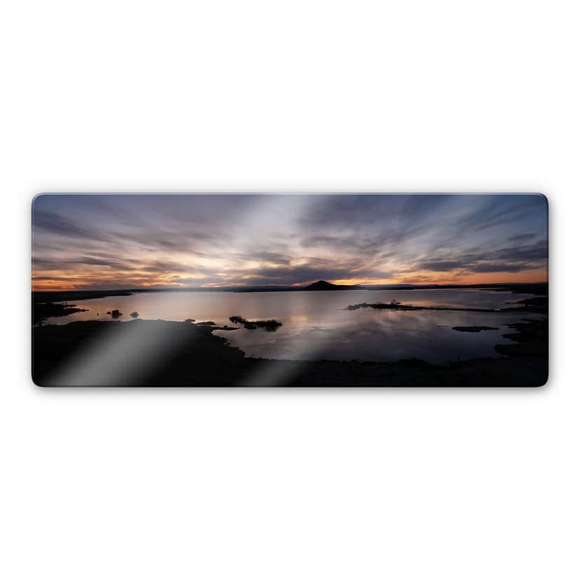 Panorama marino con tramonto