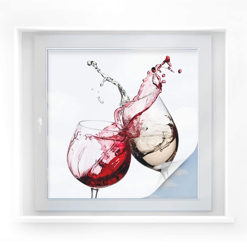 Pellicola adesiva per vetri - bicchieri di vino (quadrato)