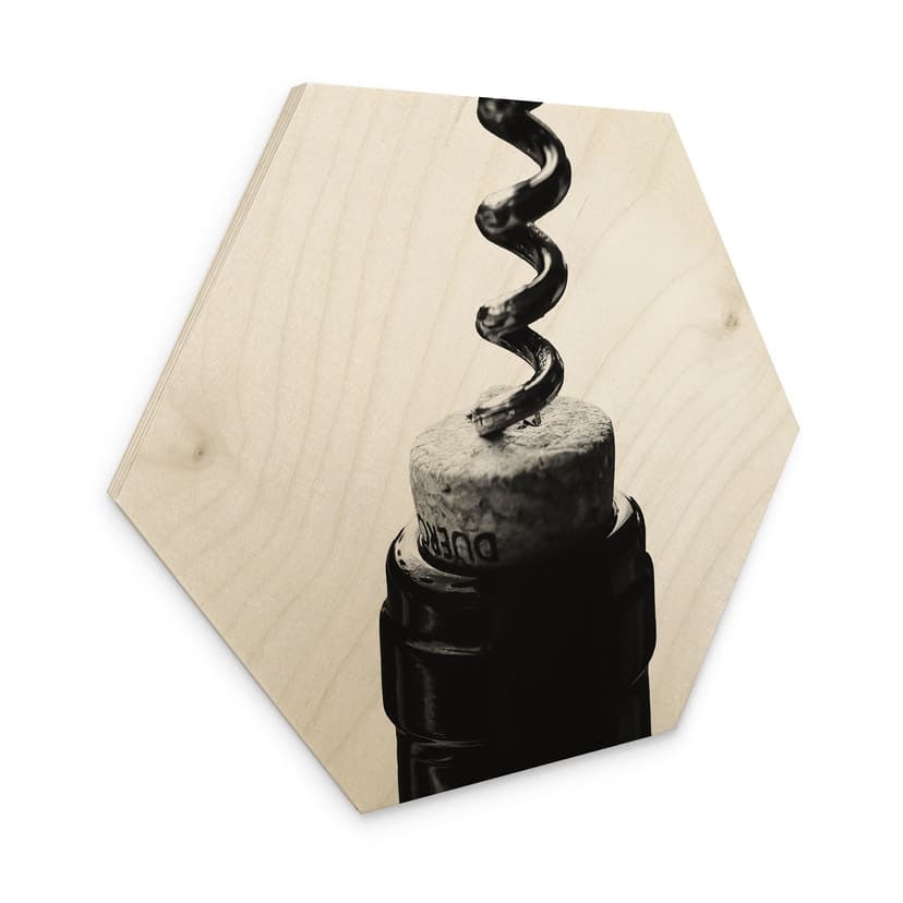 Esagono in legno Vino con cavatappi - Pictufy Studio