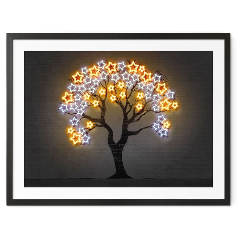 Poster albero con stelle | Neon Street Art - Mielu