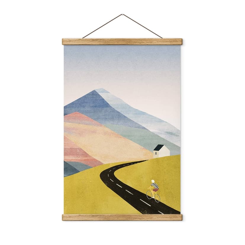 Poster tessile Rivers - Ciclisti in montagna