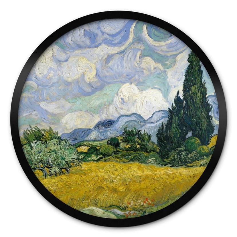 Poster Van Gogh - Campo di grano con cipressi
