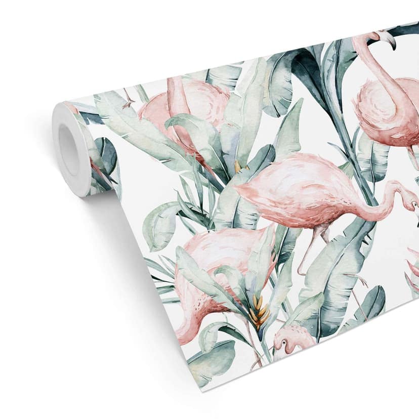 Carta da parati a motivi Kvilis - Tropical Flamingo