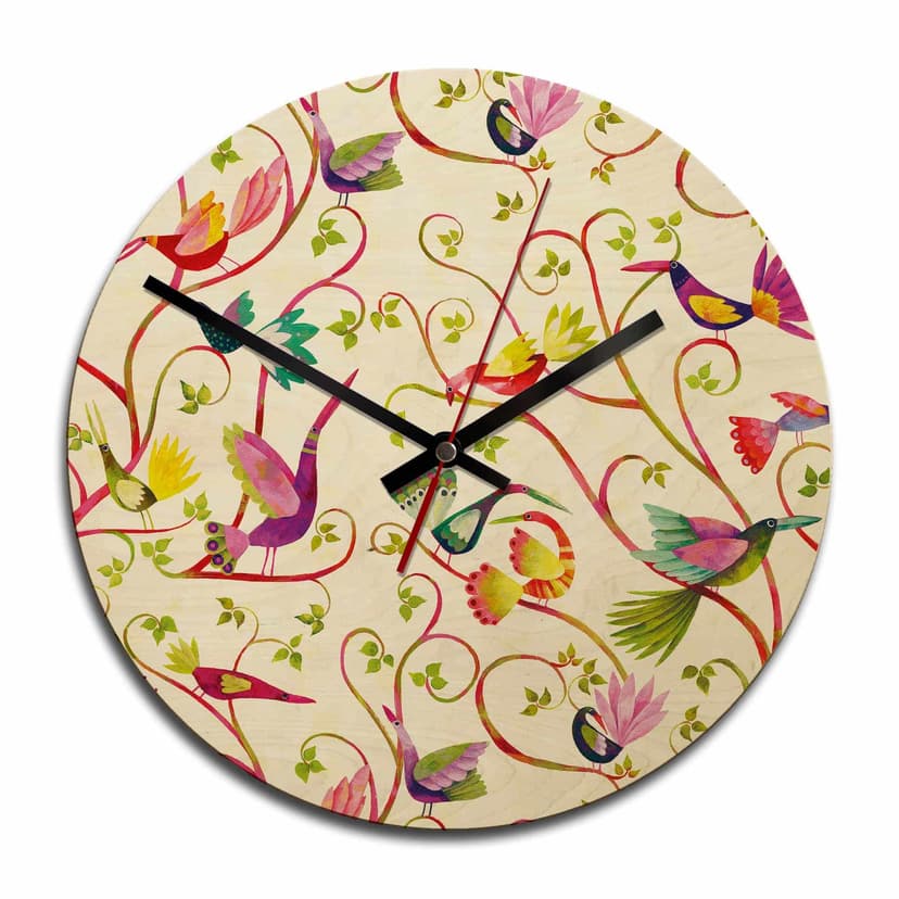 Orologio in legno Blanz - Uccelli