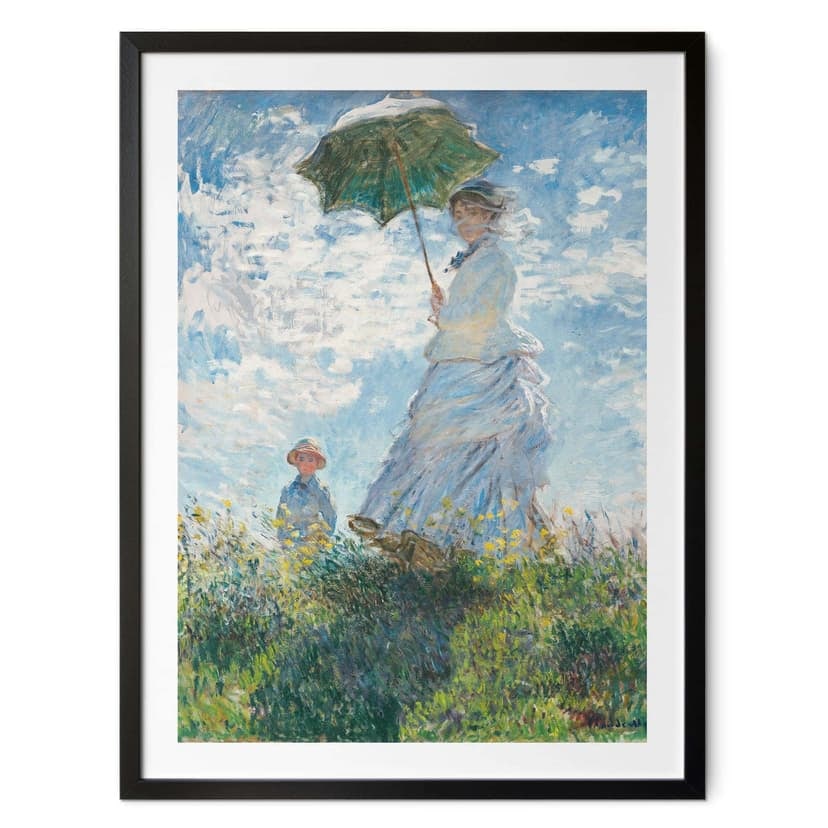 Poster Monet - Donna con ombrellino - Madame Monet e suo figlio