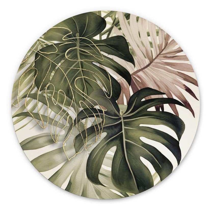 Decorazione murale in Dibond Foglie tropicali Boho - Haase
