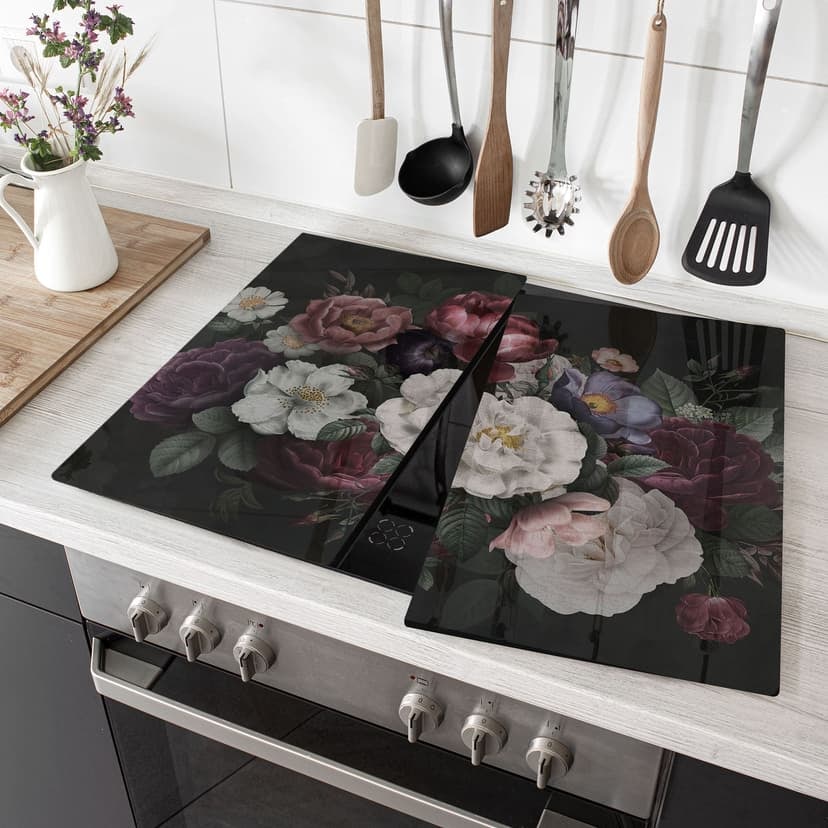 Piastra coprifornello: natura morta di fiori in stile Redouté - Bloomery Decor