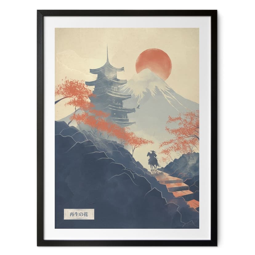 Poster Alba sulla Pagoda | Vintage Art Japan - Roze