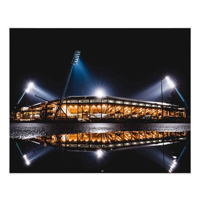 Poster FC Hansa Rostock Stadion bei Nacht- 100x80 cm