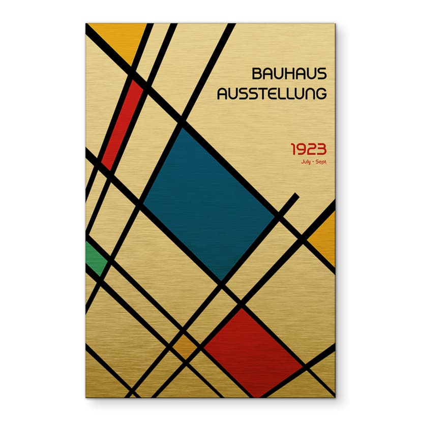 Stampe per pareti con effetto oro Mostra Retro Bauhaus 1923 - Retrodrome - Alluminio dibond