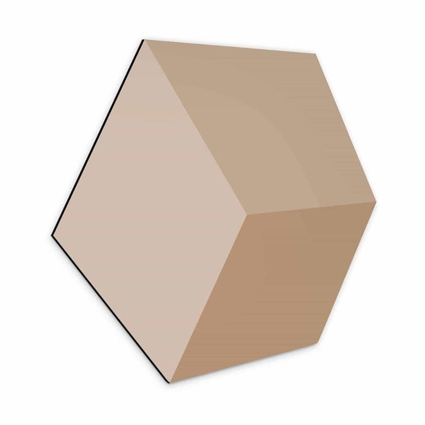 Esagono effetto 3D Alu-Dibond marrone