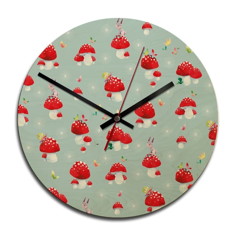 Orologio in legno Blanz - Funghetti