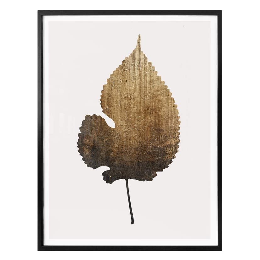 Poster Kubistika - Foglia oro