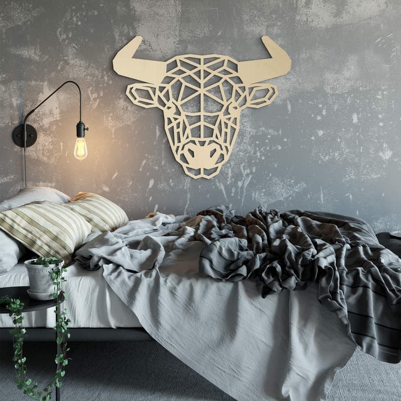 Decoro in legno origami - Toro