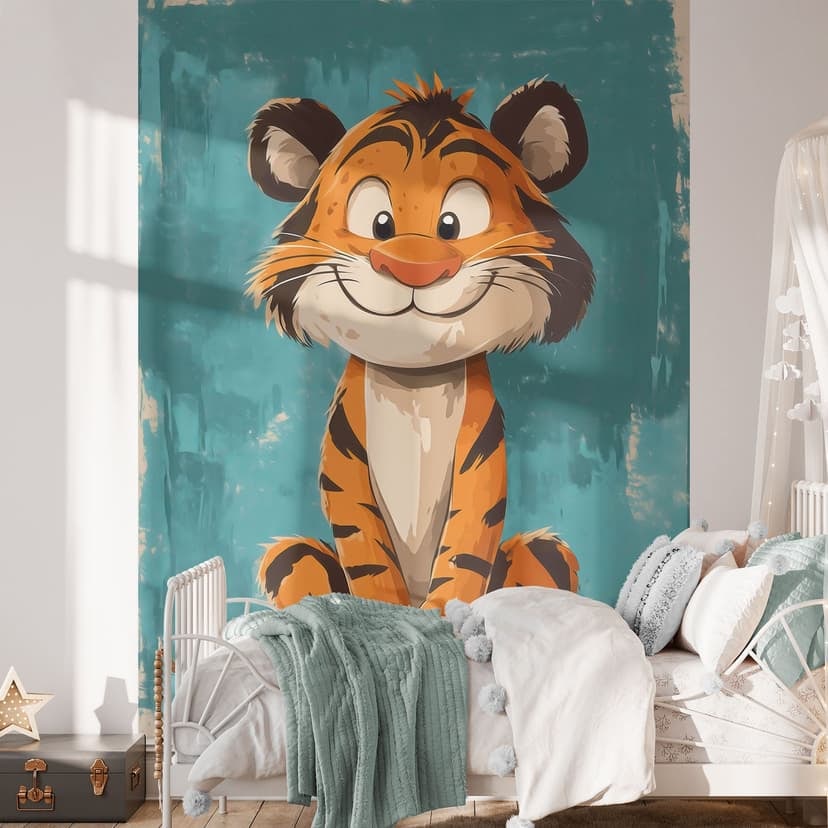 Carta da parati per bambini Cucciolo di tigre felice - Magnusson