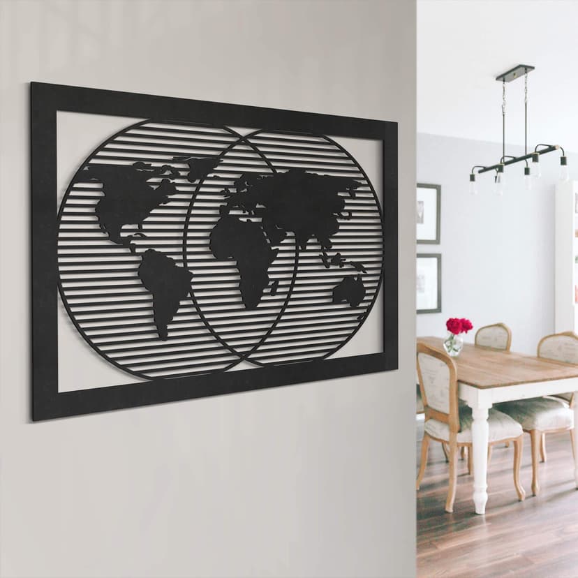 Decoro MDF – Mappamondo - cornice
