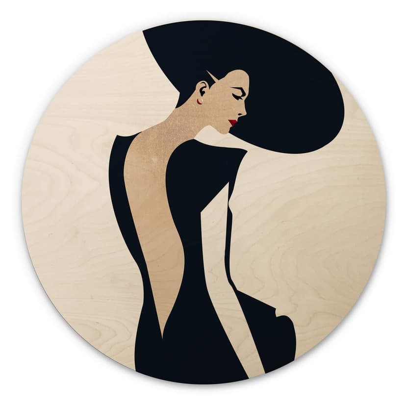 Stampa su legno Kubistika - Vestita di nero