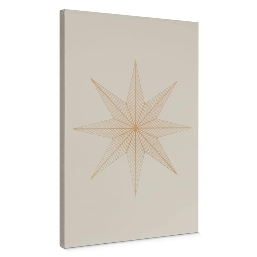 Stampe su tela Stella di Natale - Stella d'oro geometrica - Magnusson