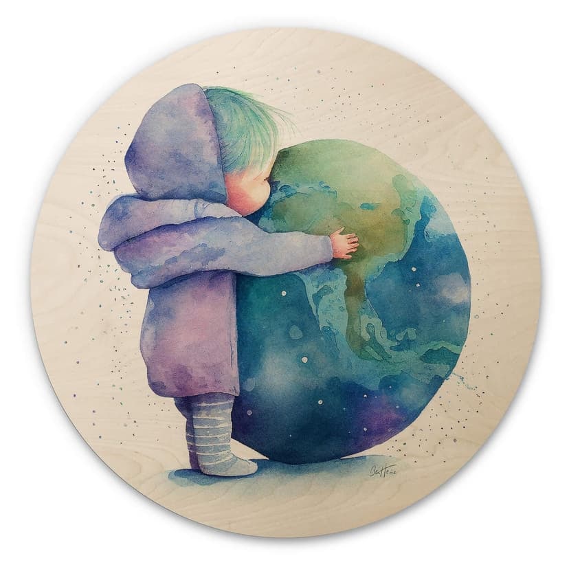 Stampa su legno Heine - Hugging Earth