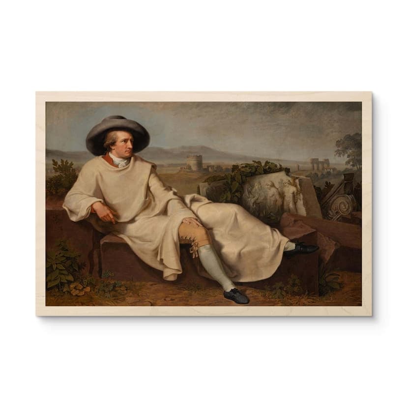 Stampa su legno Tischbein - Goethe nella Campagna romana
