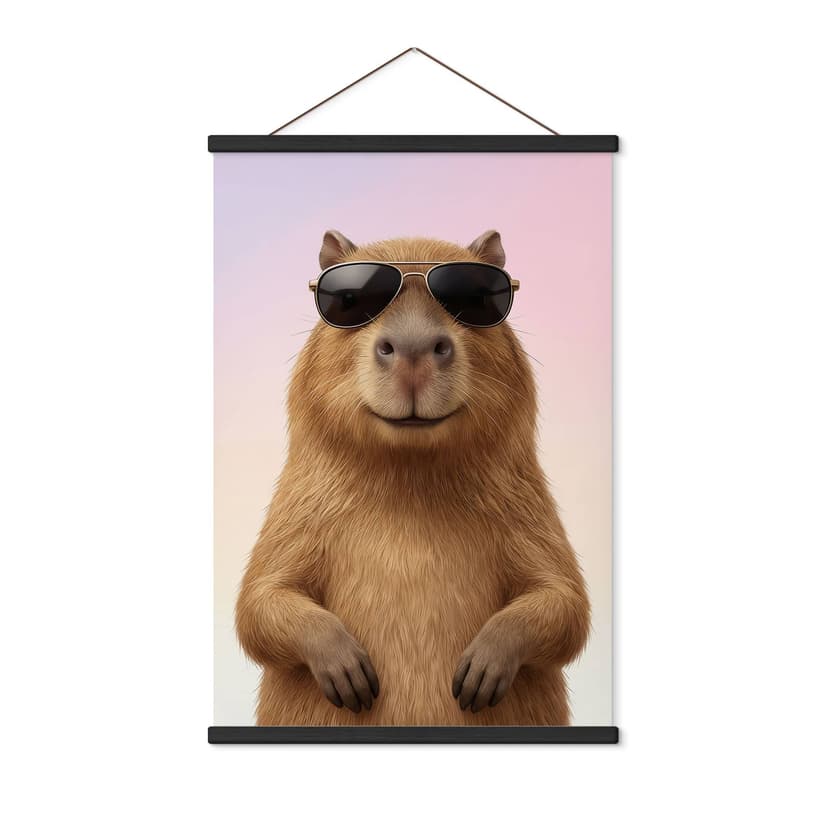 Stampe su tessuto Cool capybara con occhiali da sole