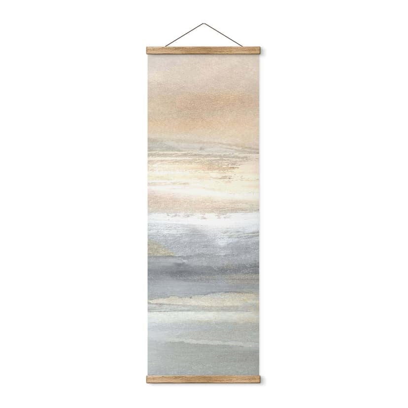 Poster tessile Paesaggio grigio-oro di pennellate - Hobday