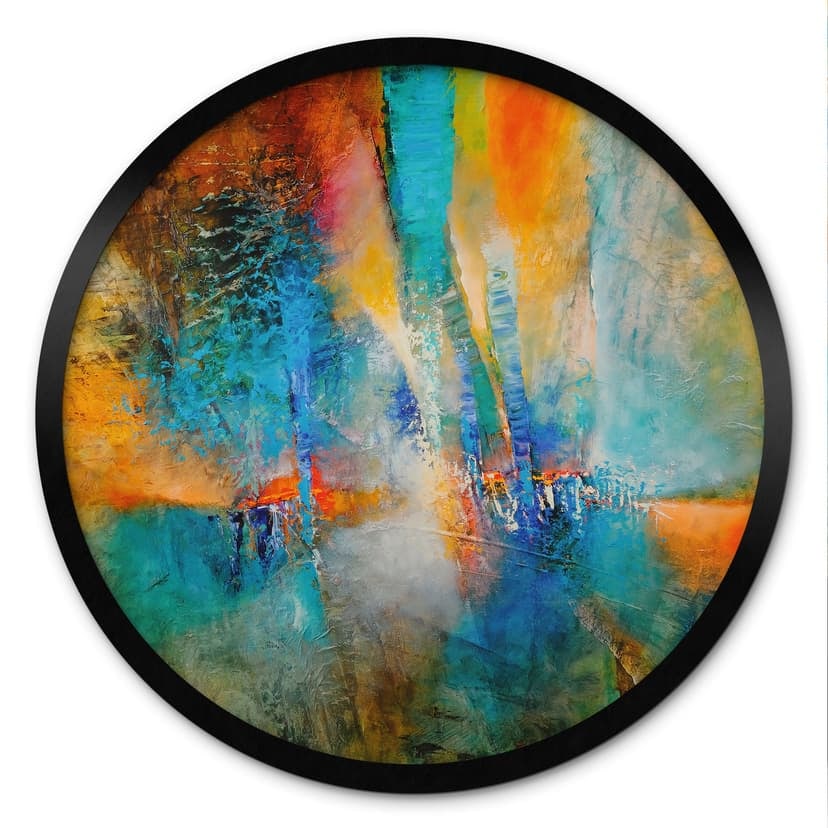 Poster Urban light in blu e arancione - Schmucker - Rotondo