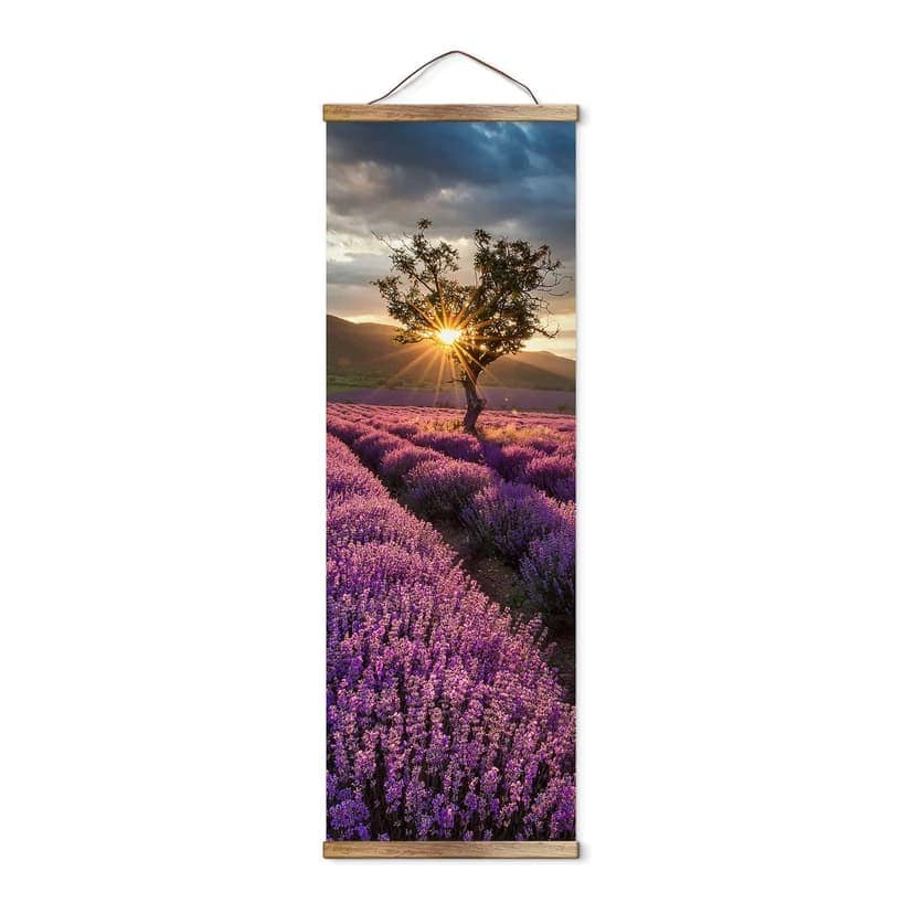Stampe su tessuto Fiori di lavanda in Provenza - Panorama