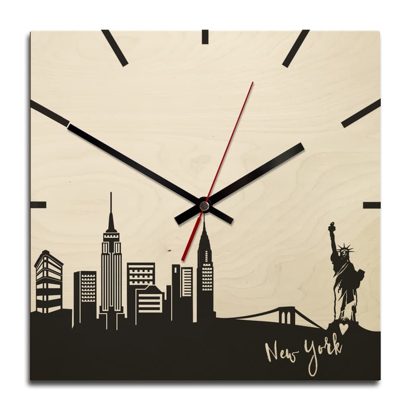 Orologio in legno - Skyline New York