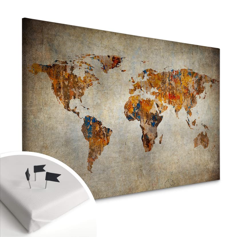 Stampa su tela Mappamondo - Shabby