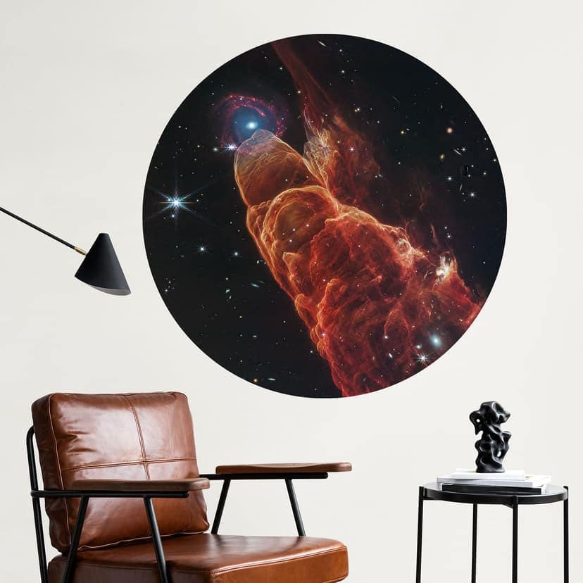 Adesivo murale James Webb Telescope - Vortice cosmico Herbig Haro 49/50 - Rotondo