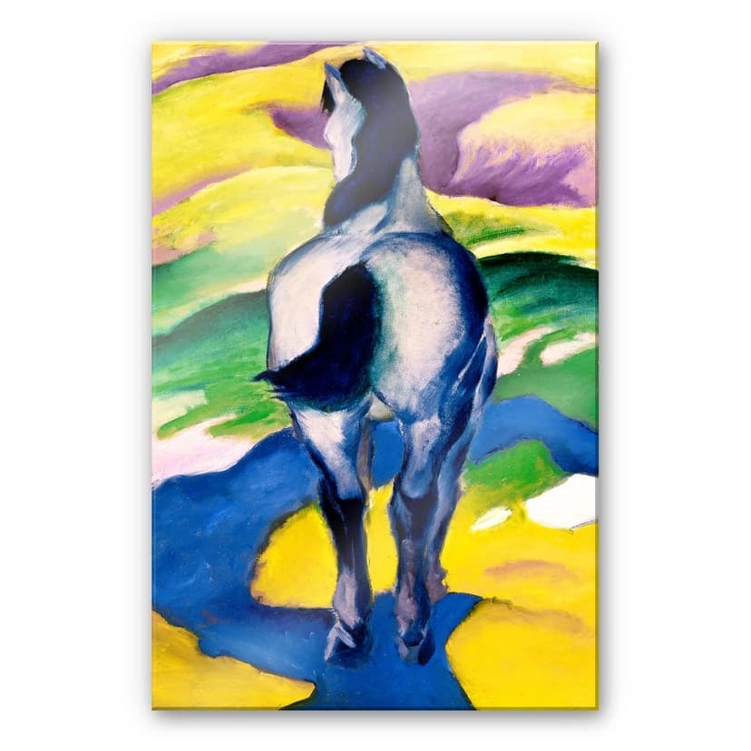 Stampa su vetro acrilico Marc - Cavallo blu II