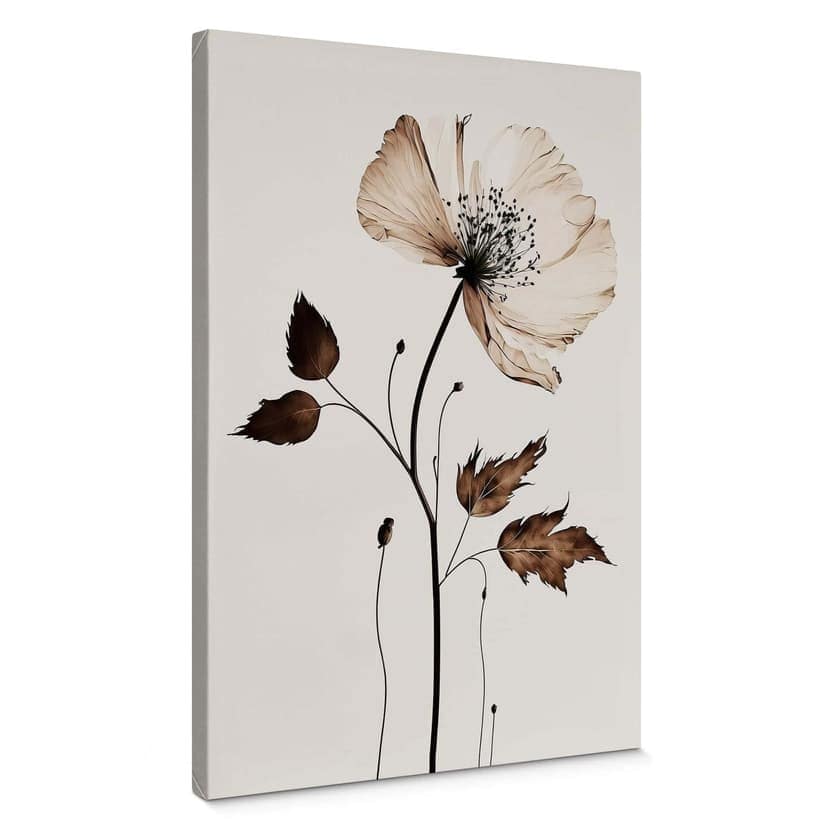 Stampa su tela Treechild - Fiore secco in crema