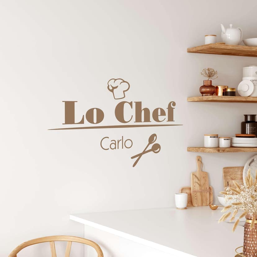 Adesivo murale - Lo chef + Nome